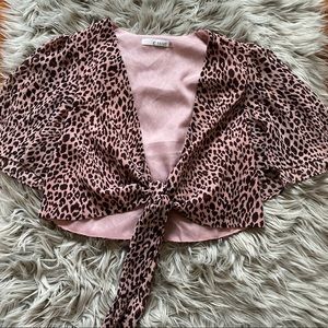🖤CHEETAH self tie top